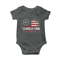Charlie Kirk 2025 Baby Onesie Freedom Vintage American Flag - Wonder Print Shop