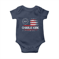 Charlie Kirk 2025 Baby Onesie Freedom Vintage American Flag - Wonder Print Shop
