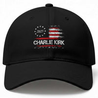 Charlie Kirk 2025 Baseball Cap Freedom Vintage American Flag