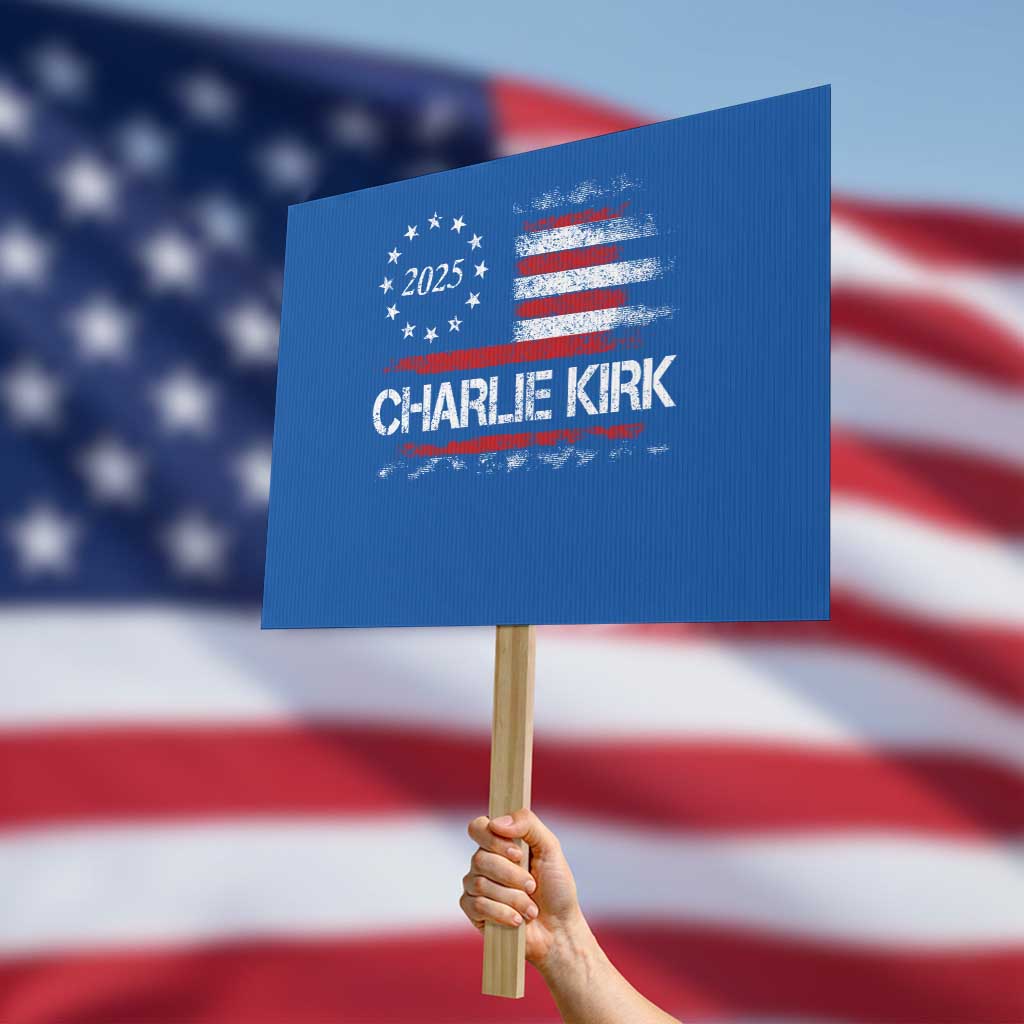 Charlie Kirk 2025 Protest Sign Freedom Vintage American Flag - Wonder Print Shop
