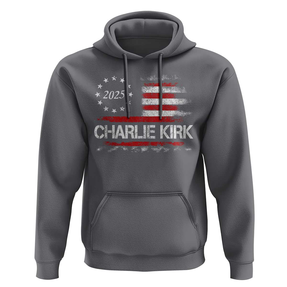 Charlie Kirk 2025 Hoodie Freedom Vintage American Flag - Wonder Print Shop