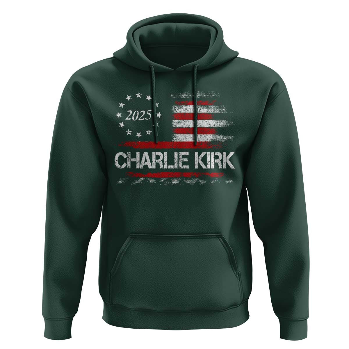 Charlie Kirk 2025 Hoodie Freedom Vintage American Flag - Wonder Print Shop