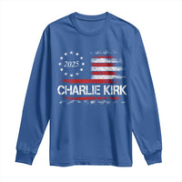 Charlie Kirk 2025 Long Sleeve Shirt Freedom Vintage American Flag - Wonder Print Shop