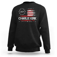 Charlie Kirk 2025 Sweatshirt Freedom Vintage American Flag - Wonder Print Shop