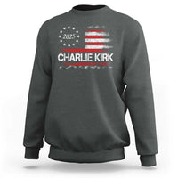 Charlie Kirk 2025 Sweatshirt Freedom Vintage American Flag - Wonder Print Shop