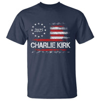 Charlie Kirk 2025 T Shirt Freedom Vintage American Flag - Wonder Print Shop