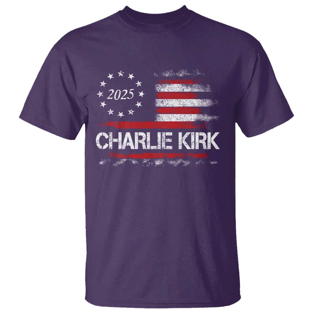 Charlie Kirk 2025 T Shirt Freedom Vintage American Flag - Wonder Print Shop