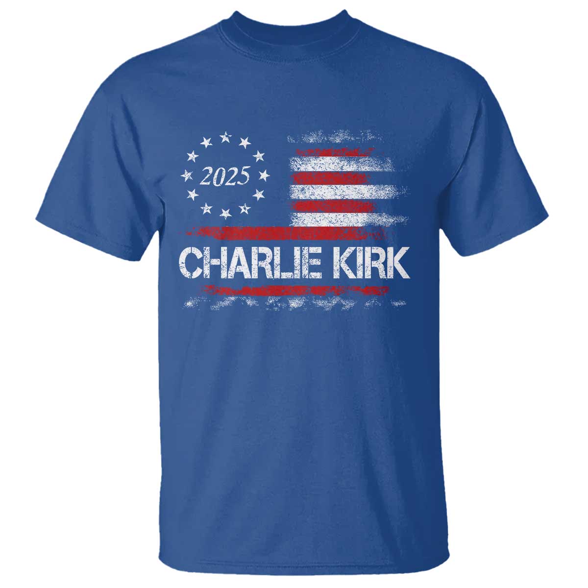 Charlie Kirk 2025 T Shirt Freedom Vintage American Flag - Wonder Print Shop