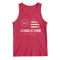 Charlie Kirk 2025 Tank Top Freedom Vintage American Flag - Wonder Print Shop
