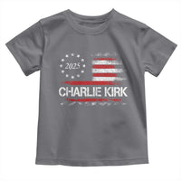 Charlie Kirk 2025 Toddler T Shirt Freedom Vintage American Flag - Wonder Print Shop