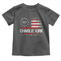 Charlie Kirk 2025 Toddler T Shirt Freedom Vintage American Flag - Wonder Print Shop