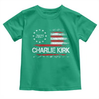 Charlie Kirk 2025 Toddler T Shirt Freedom Vintage American Flag - Wonder Print Shop