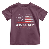 Charlie Kirk 2025 Toddler T Shirt Freedom Vintage American Flag - Wonder Print Shop