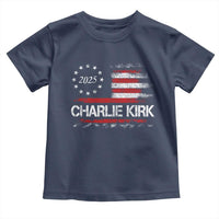 Charlie Kirk 2025 Toddler T Shirt Freedom Vintage American Flag - Wonder Print Shop