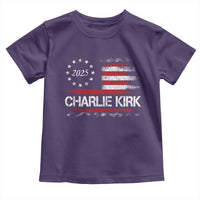 Charlie Kirk 2025 Toddler T Shirt Freedom Vintage American Flag - Wonder Print Shop