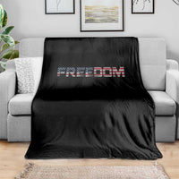 Freedom Patriotic Motivational Quote American Flag Throw Blanket - Wonder Print Shop