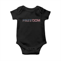 Freedom Patriotic Motivational Quote American Flag Baby Onesie - Wonder Print Shop