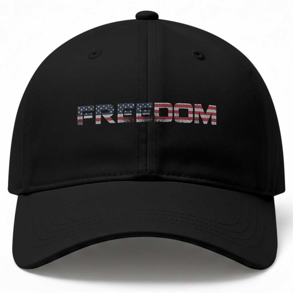 Freedom Patriotic Motivational Quote American Flag Baseball Cap