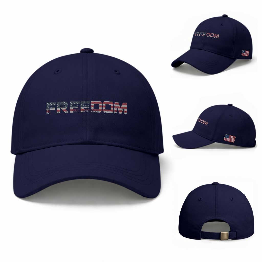Freedom Patriotic Motivational Quote American Flag Baseball Cap