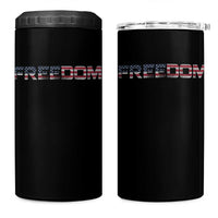 Freedom Patriotic Motivational Quote American Flag 4 in 1 Can Cooler Tumbler - Wonder Print Shop