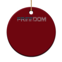 Freedom Patriotic Motivational Quote American Flag Ceramic Ornament - Wonder Print Shop