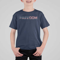 Freedom Patriotic Motivational Quote American Flag T Shirt For Kid - Wonder Print Shop