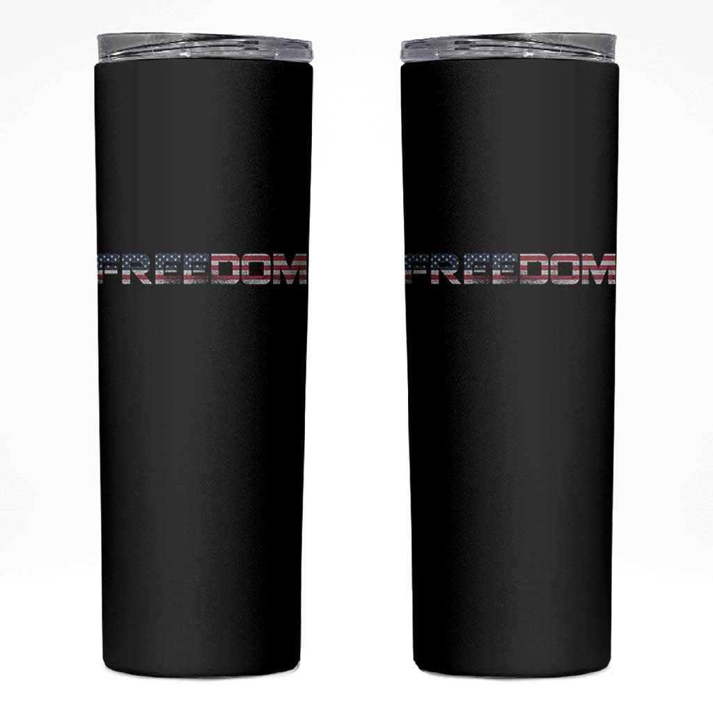Freedom Patriotic Motivational Quote American Flag Skinny Tumbler - Wonder Print Shop