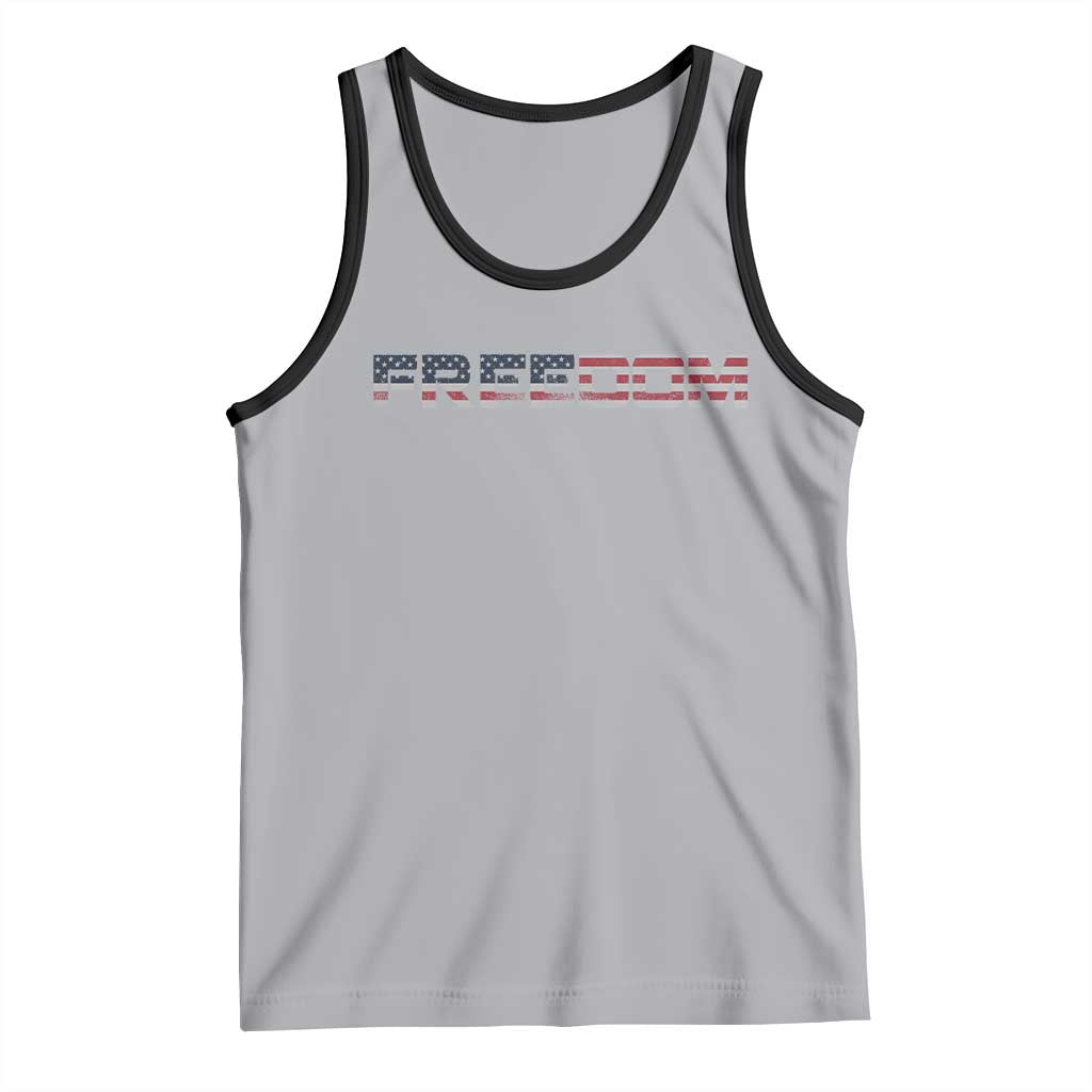 Freedom Patriotic Motivational Quote American Flag Tank Top - Wonder Print Shop