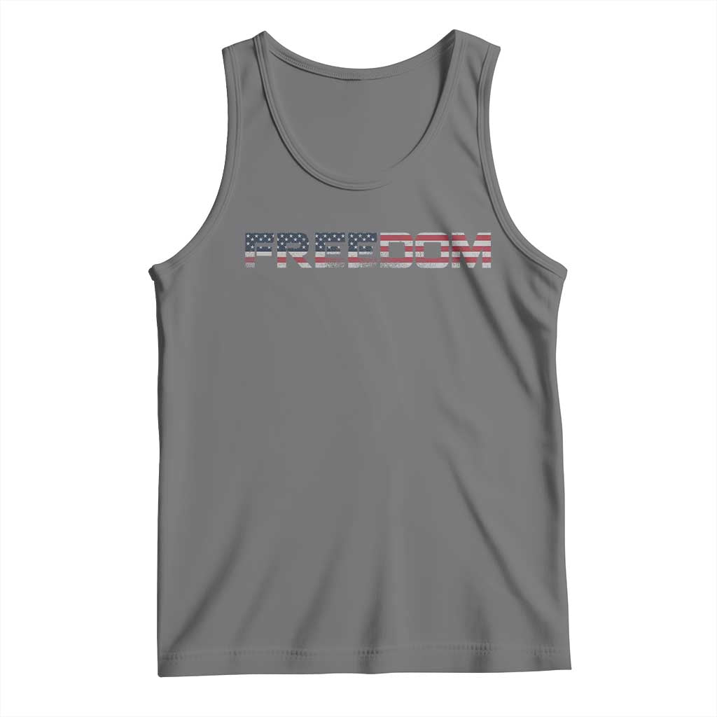 Freedom Patriotic Motivational Quote American Flag Tank Top - Wonder Print Shop
