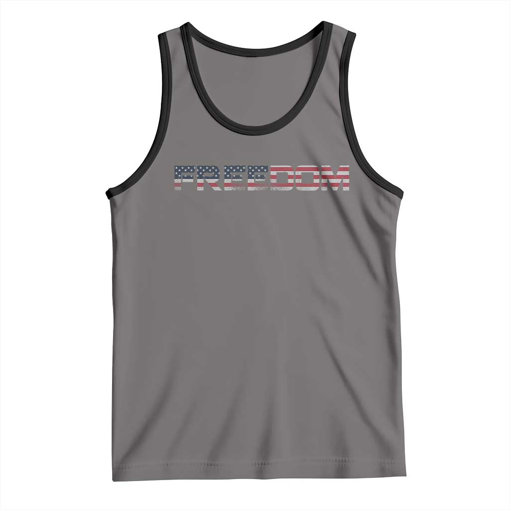Freedom Patriotic Motivational Quote American Flag Tank Top - Wonder Print Shop