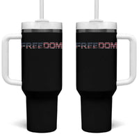 Freedom Patriotic Motivational Quote American Flag Tumbler With Handle - Wonder Print Shop