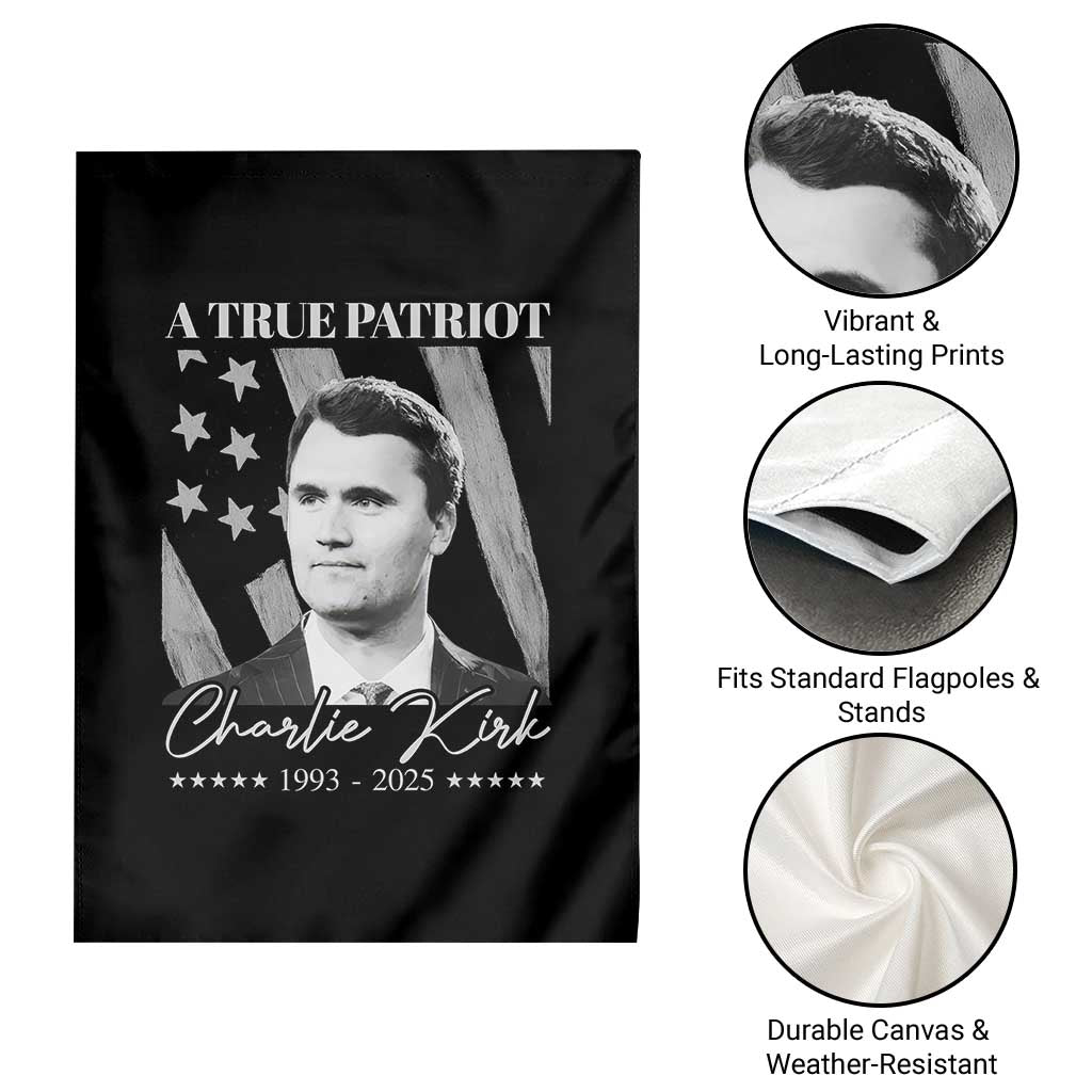 A True Patriot Charlie Kirk Garden Flag Vintage American Flag - Wonder Print Shop