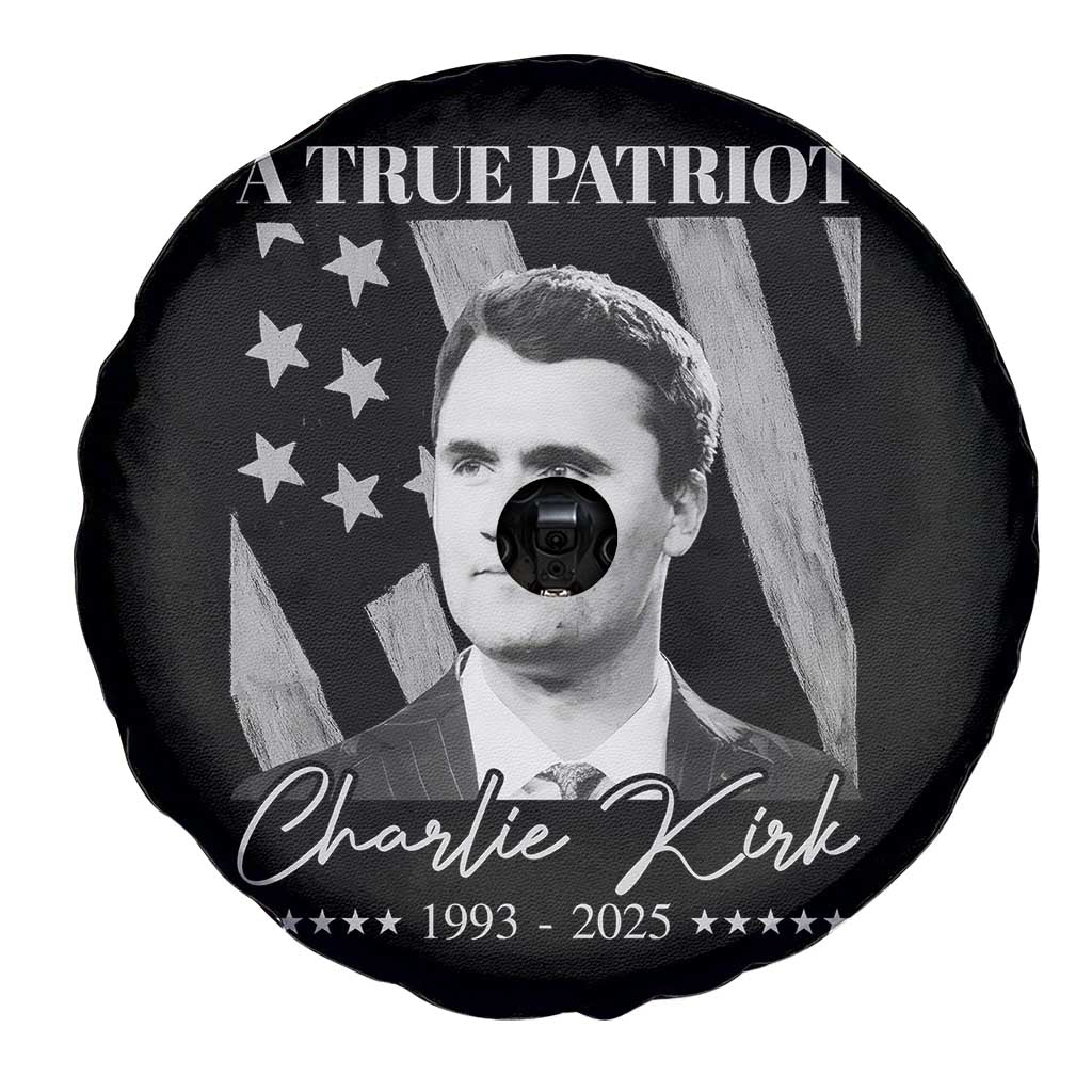 A True Patriot Charlie Kirk Spare Tire Cover Vintage American Flag - Wonder Print Shop
