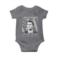 A True Patriot Charlie Kirk Baby Onesie Vintage American Flag - Wonder Print Shop