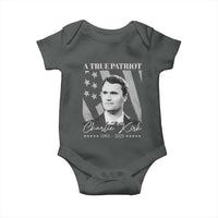 A True Patriot Charlie Kirk Baby Onesie Vintage American Flag - Wonder Print Shop