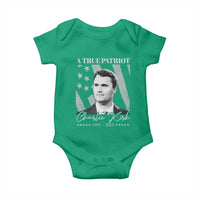 A True Patriot Charlie Kirk Baby Onesie Vintage American Flag - Wonder Print Shop