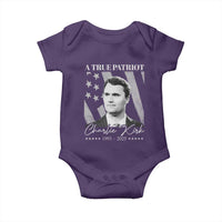 A True Patriot Charlie Kirk Baby Onesie Vintage American Flag - Wonder Print Shop