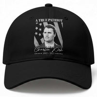 A True Patriot Charlie Kirk Baseball Cap Vintage American Flag