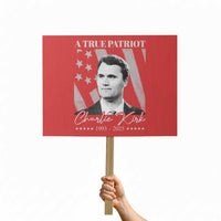 A True Patriot Charlie Kirk Protest Sign Vintage American Flag - Wonder Print Shop