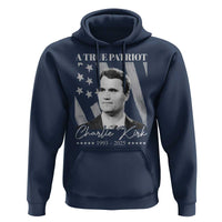 A True Patriot Charlie Kirk Hoodie Vintage American Flag - Wonder Print Shop