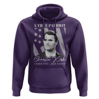 A True Patriot Charlie Kirk Hoodie Vintage American Flag - Wonder Print Shop