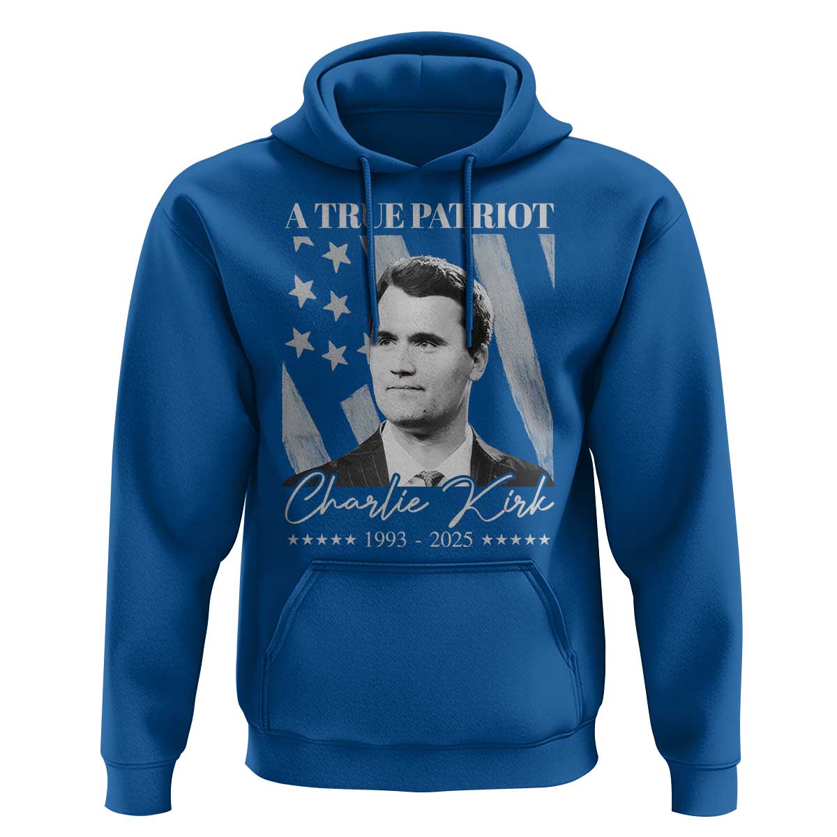 A True Patriot Charlie Kirk Hoodie Vintage American Flag - Wonder Print Shop