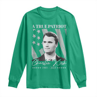 A True Patriot Charlie Kirk Long Sleeve Shirt Vintage American Flag - Wonder Print Shop