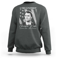 A True Patriot Charlie Kirk Sweatshirt Vintage American Flag - Wonder Print Shop