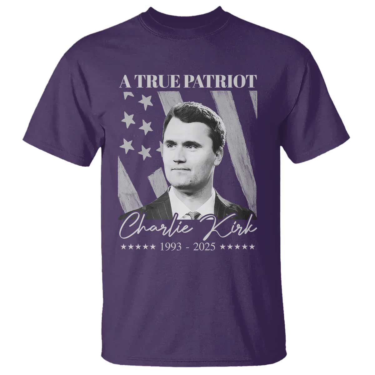 A True Patriot Charlie Kirk T Shirt Vintage American Flag - Wonder Print Shop