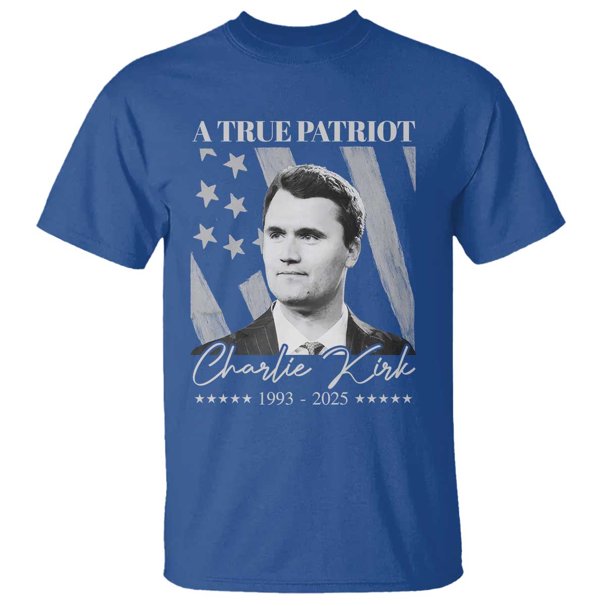 A True Patriot Charlie Kirk T Shirt Vintage American Flag - Wonder Print Shop