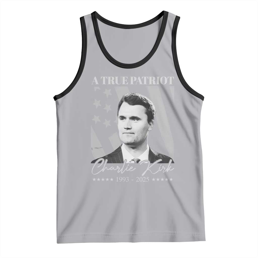 A True Patriot Charlie Kirk Tank Top Vintage American Flag - Wonder Print Shop