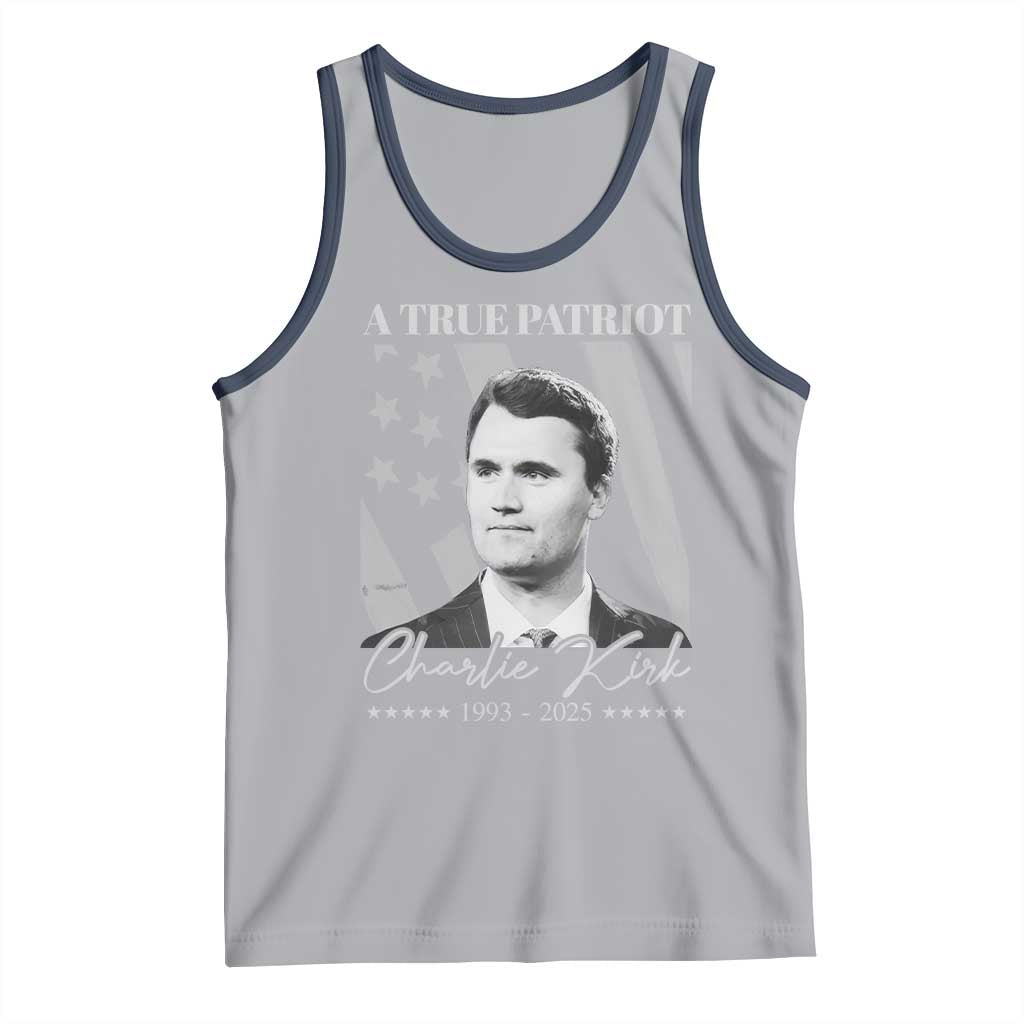 A True Patriot Charlie Kirk Tank Top Vintage American Flag - Wonder Print Shop