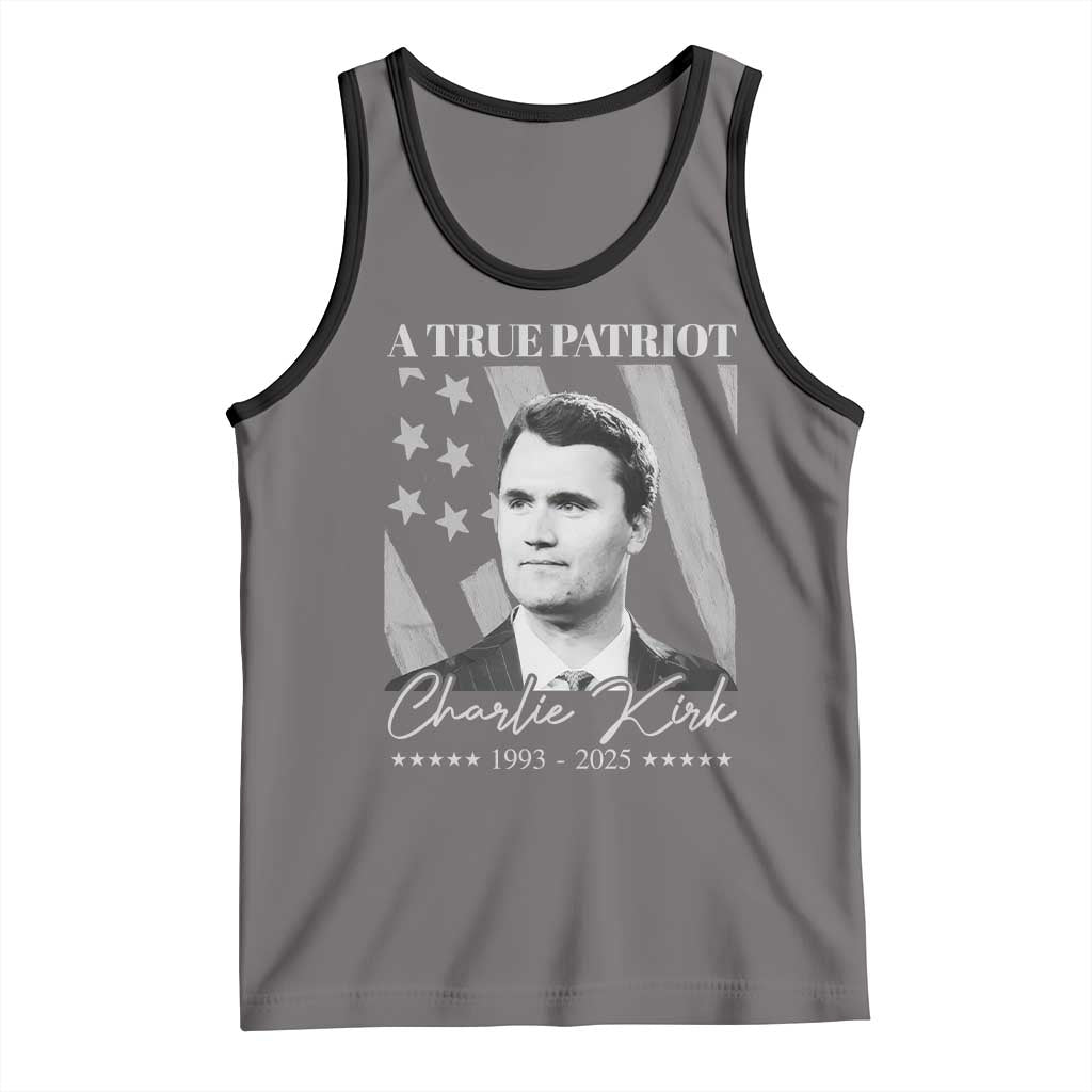 A True Patriot Charlie Kirk Tank Top Vintage American Flag - Wonder Print Shop