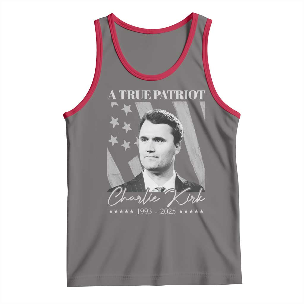 A True Patriot Charlie Kirk Tank Top Vintage American Flag - Wonder Print Shop